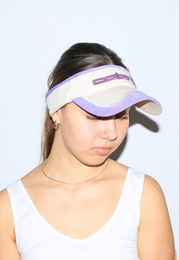 Vintage 00s tennis visor cap in white / purple