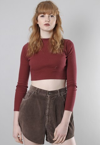 VINTAGE 80S BROWN CORD HIGH WAISTED SHORTS