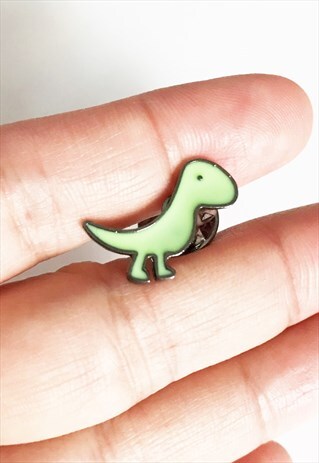 GREEN DINO METAL PIN