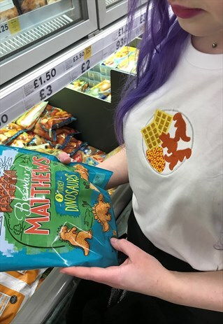 TURKEY DINOSAUR DINNER PLATE EMBROIDERED TSHIRT