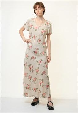 Laura Ashley Floral Multicolor Summer Grunge Dress 4188