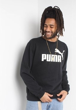 Vintage Puma Spell Out Sweatshirt Black