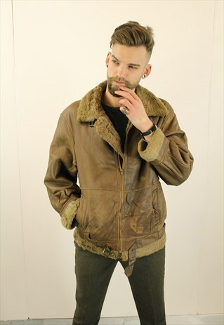 VINTAGE AVIATOR/FLYING JACKET. SHEARLING SHEEP SKIN. UNISEX.