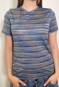 Vintage 90s stripes blue t-shirt 
