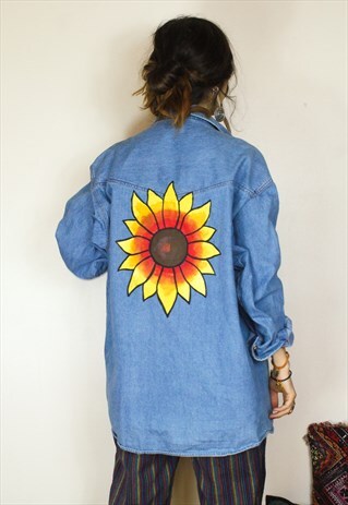 REWORKED SUNFLOWER FESTIVAL DENIM SHIRT