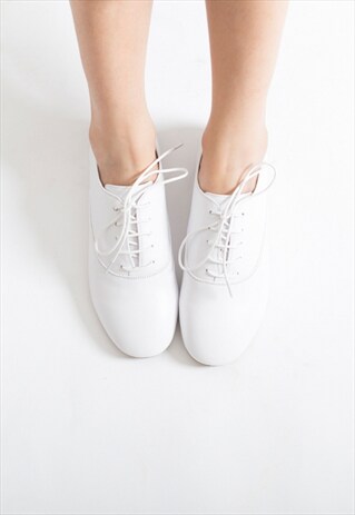 MINIMAL LEATHER OXFORDS - WHITE