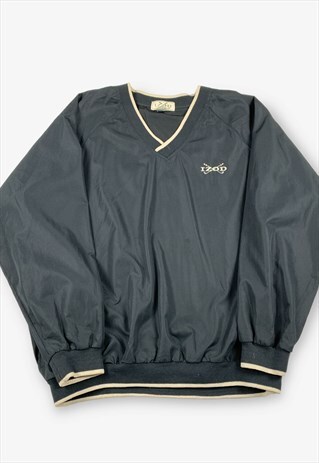 VINTAGE 80S IZOD GOLF WINDBREAKER JACKET BLACK L BV18067
