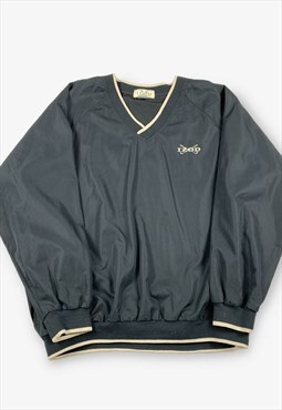 Vintage 80s izod golf windbreaker jacket black l bv18067