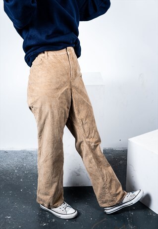 VINTAGE MOM JEANS IN BEIGE CORDUROY