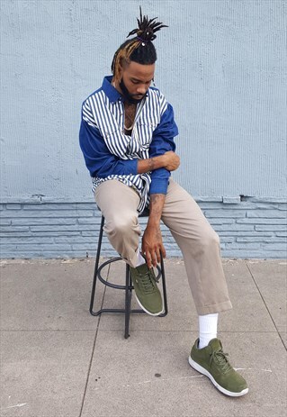 90S MINIMALIST PREPPY CLASSIC VERTICAL STRIPE OXFORD SHIRT
