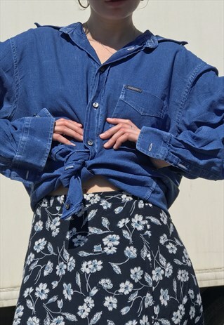90S AMAZING DISTRESSED VALENTINO DENIM SHIRT