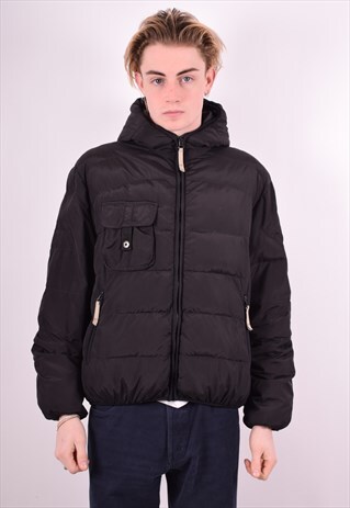 SERGIO TACCHINI MENS VINTAGE PADDED JACKET MEDIUM BLACK 90'S
