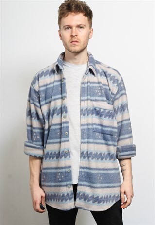 VINTAGE AZTEC FLEECE PATTERNED SHIRT