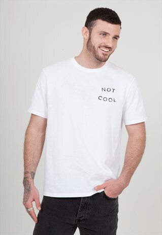CENTRE FRONT GRAPHIC T-SHIRT WITH NOT COOL PRINT