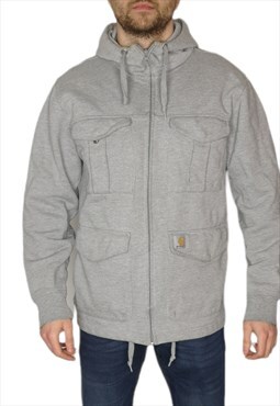 Carhartt WIP Author Jacket Hoodie In Grey Size Medium