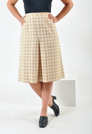 VINTAGE 80'S CHECKED MIDI SKIRT