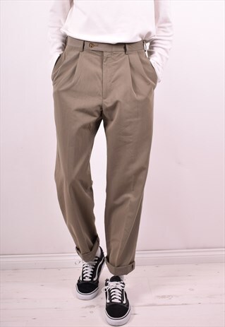 TOMMY HILFIGER MENS VINTAGE TROUSERS W32 L32 GREEN 90S
