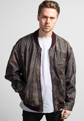 VINTAGE LEATHER BOMBER JACKET