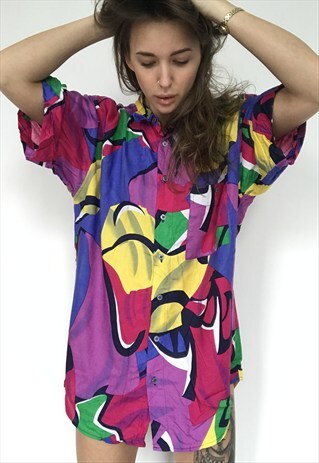 PATTERNED OVERSIZED RETRO VINTAGE UNISEX FESTIVAL SHIRT