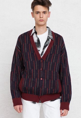 VINTAGE RED LACOSTE CARDIGAN