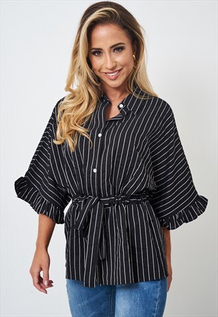 RHYEA MONOCHROME STRIPED SHIRT