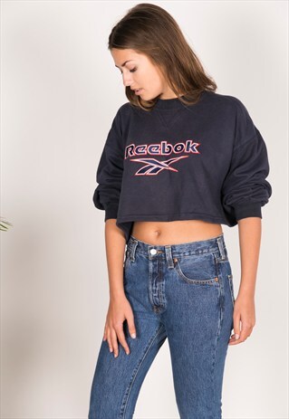 VINTAGE 90S USA CROP SWEATSHIRT/R381