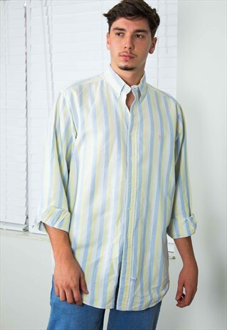 VINTAGE POLO RALPH LAUREN SHIRT STRIPED LOGO 90S X 12.8