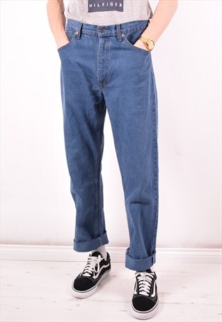 LEVI'S 521 MENS VINTAGE JEANS W34 L34 BLUE 90S