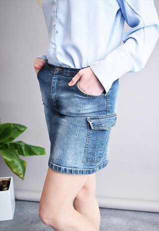 90'S RETRO STONEWASH DENIM LOW WAIST MINI MOM'S SKIRT