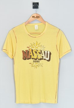 Vintage 1980's Bahamas T-Shirt Yellow XSmall