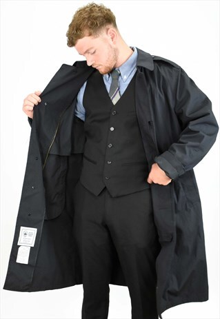 VINTAGE BLACK DLA TRENCH COAT