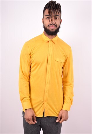 MENS VINTAGE SHIRT MEDIUM YELLOW 90'S