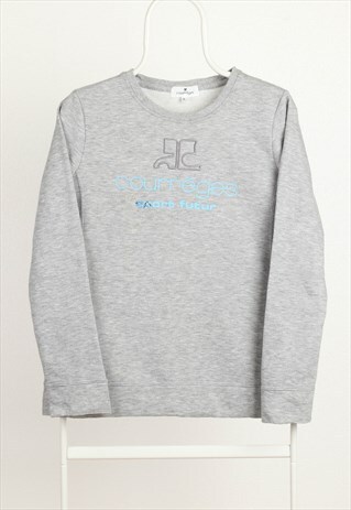 VINTAGE COURREGES CREWNECK LOGO SWEATSHIRT GREY