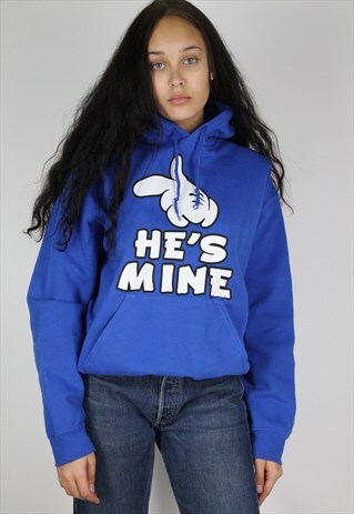BLUE VINTAGE 90S HOODIE SIZE M