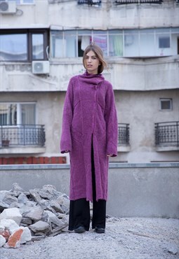 Purple Knitted Long Pullover