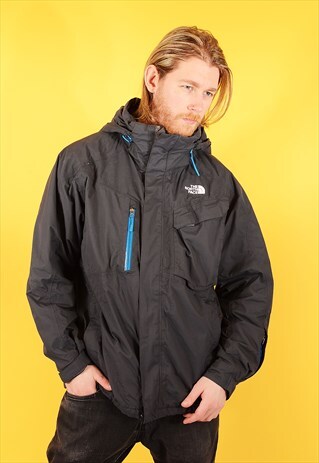 VINTAGE NORTH FACE RAIN COAT WITH HOOD GREY