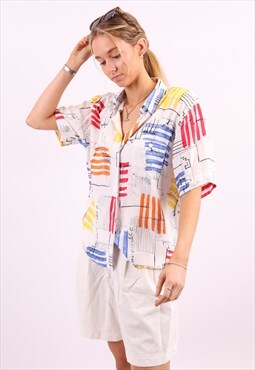 Vintage Regent Abstract Print Shirt in Multicolour