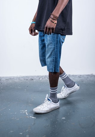 LEVI'S VINTAGE 1990S BLUE DENIM CUT OFF SHORTS