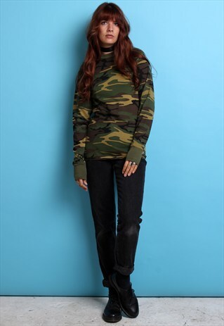 COOL CAMOUFLAGE COTTON LONG SLEEVE TOP MEDIUM