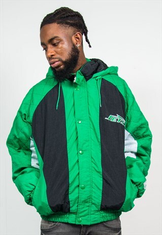 VINTAGE STARTER PADDED JACKET COAT NFL NEW YORK JETS