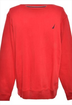Red Nautica Plain Sweatshirt - L
