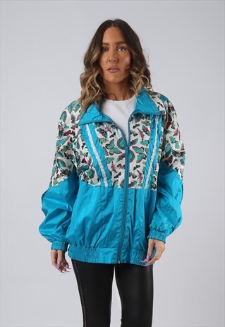 SHELL BOMBER JACKET PATTERNED OVERSIZED PRINT UK 14 16 (GK3T