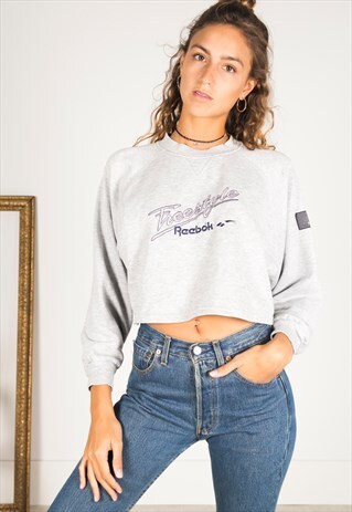 VINTAGE 90S USA CROP SWEATSHIRT/ R383