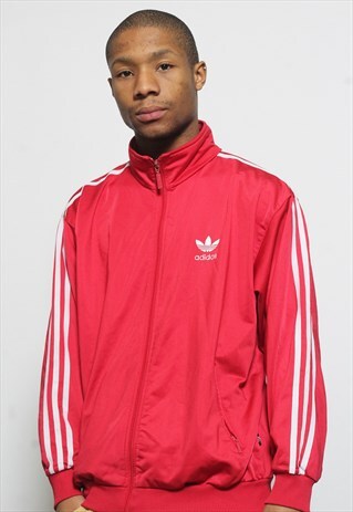 VINTAGE ADIDAS LOGO TRACK JACKET TOP RED