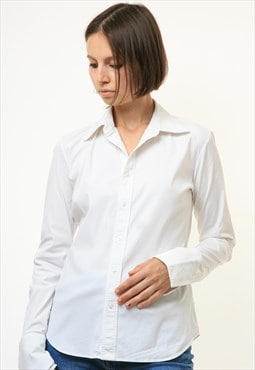 Ralph Lauren White Long Sleeve Shirt Buttons Blouse 4118