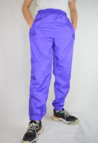 VINTAGE PURPLE SKI NEON RAVE JOGGERS