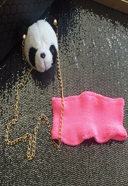 teddy bear bag and pink crinkle top set