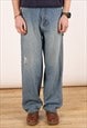 VINTAGE STEVE & BARRYS BAGGY JEANS MEN'S MID BLUE