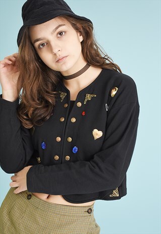 90'S RETRO BEADED FESTIVAL TEEN CROP TOP