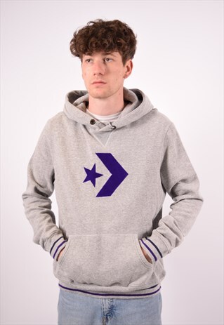 VINTAGE CONVERSE HOODIE JUMPER GREY